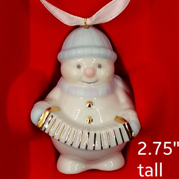 Lenox Snowman Ornaments Set of 5 Playing Instruments Gilded Porcelain Christmas - Picture 2 of 14